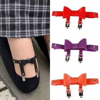 Punk Punk Leg Rings Zinc Zinc Alloy Bowknot Leather Garter Cool Bow Leg Loops Holiday красный