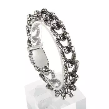 Мужской браслет с черепом в стиле панк-ретро из титановой стали 220*15mm