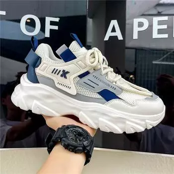 Punk Sneakers Men British Style Casual Shoes For Men Platform Walking Sneakers Shoes Male Fashion Men s Sneakers 39 бежевый