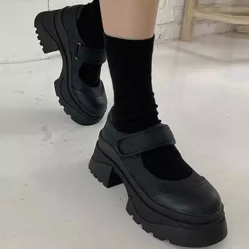 Punk Square Heels Women s Platform Mary Jane Shoes Woman Trend Spring Summer Black Gothic Cute Casual Pumps 35