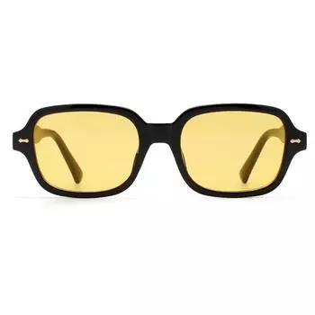 Punk Square Sunglasses Men Women Rivet Glasses Unisex Small Frame Sun Glasses Shades UV400 Yellow Lens Female Fashion Eyewear