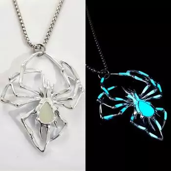 Punk Style Luminous Pendant Necklace Bat Hip Hop Neck Chains Noctilucent Halloween Necklace Party Style 7