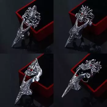 Punk style Party Jewelry Skull Finger Ring Drangon Ring Ghost Knuckle Ring Men Armour Rings styleB