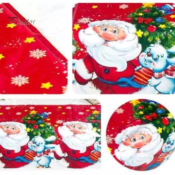 Punots Рождественский Санта-покрытие для стола Скатерть Подушка Коврик ПВХ Водонепроницаемый Декор для вечеринки one size