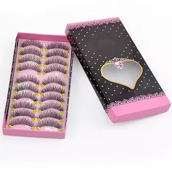 Puntos 10 пар натуральных густых перекрестных накладных ресниц, инструмент для макияжа