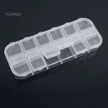 Puntos 12 слотов Алмазная картина Прозрачный ящик для хранения Чехол Инструмент для вышивки крестом белый