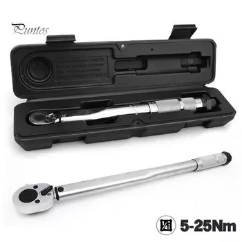 Puntos 1 / 4inch Square Drive 5-25N Гаечный ключ с предустановленным крутящим моментом Авторемонтный ручной инструмент серебряный