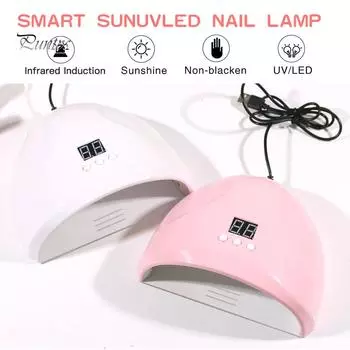 Puntos 36W Smart LED UV Nail Lamp Fast Drying Manicure Polish Dryer Phototherapy Machine розовый