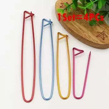 Puntos 4 размера алюминиевый держатель для иглы для вязания крючком