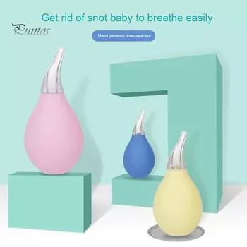 Puntos Baby Waterdrop Shape ручной мягкий назальный аспиратор всасывающий насос инструмент для чистки носа розовый