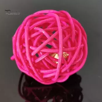 Puntos Chew Sound Toy Pet Cats Котенок Колокольчик Клетка из ротанга для игр Интерактивный укус оранжевый