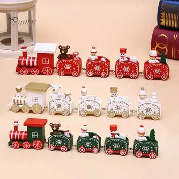 Puntos Christmas Smowman Bear Train Model Desktop Decoration Детская игрушка Рождественский праздничный подарок L белый