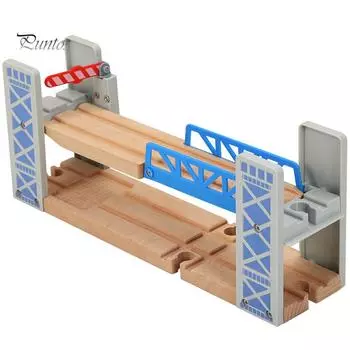 Puntos DIY деревянный двухэтажный мост эстакада игрушечный поезд треки железнодорожная сцена аксессуар one size