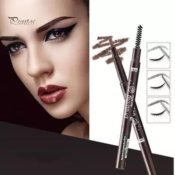 Puntos Dual Head Automatic Rotary Triangle Eyebrow Pencil Brush Non Smudge Eye Cosmetic 5