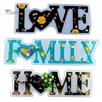 Puntos Главная Силиконовая DIY Семья Любовь Эпоксидная смола Литье Плесень Орнамент Изготовление Плесень Family*