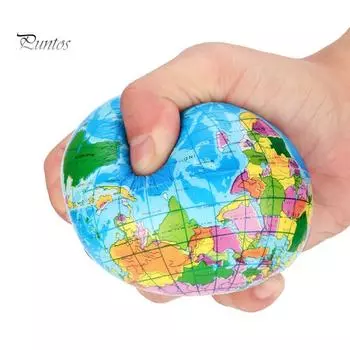 Puntos Kids Squeeze Map World Globe Palm Ball Медленно растущие игрушки для снятия стресса 6.3CM