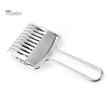 Puntos Kitchen Нержавеющая сталь Лапша Решетка Ролик Резак Теста Паста Маркер Гаджет серебряный