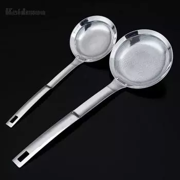 Puntos Кухня Нержавеющая сталь Мелкая сетка Проволока Маслоотделитель Ситечко для муки Дуршлаг Ложка 11cm