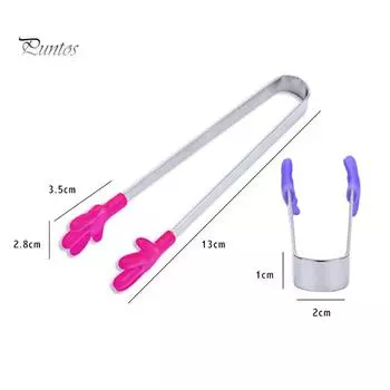 Puntos Кухня Силиконовая нержавеющая сталь Маленькая пальма Сахар Tong Food Clip Зажим Домашний инструмент синий