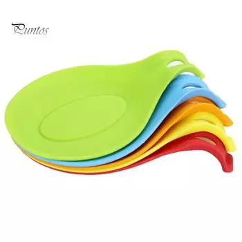 Puntos кухонная силиконовая подставка для ложки, термостойкая посуда, лопаточка, коврик для миксера, держатель коврика