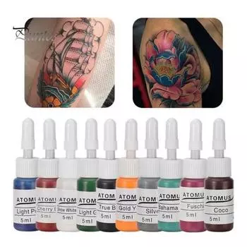 Puntos Long 10 шт 80 г чернила для татуировки гигиенические стойкие синтетические чернила для татуировки в бутылке Set