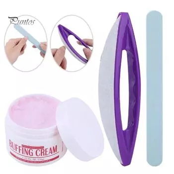 Puntos Nail Art 3 шт./компл. воском, полировке, шлифовке, полировке, крем-буфер, набор для маникюра фиолетовый