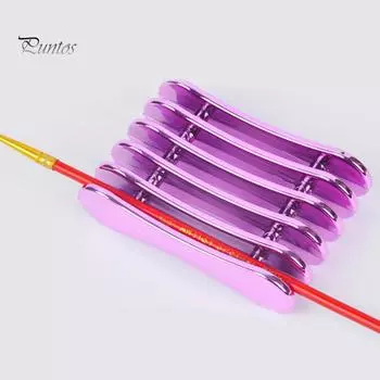 Puntos Nail Art 5 Сетка Держатель для ручек Рисунок Кисть для рисования Стеллаж для хранения Маникюрная подставка золотистый