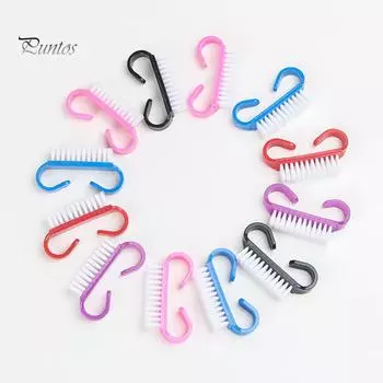 Puntos Nail Art Маленькая роговая пластиковая щетка для очистки пыли Маникюрный педикюрный инструмент