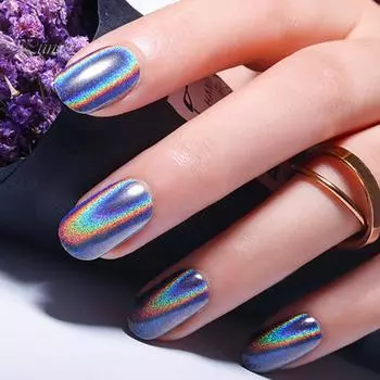 Puntos Nail Art Ультратонкая многоцветная голографическая зеркальная пудра с хромированным пигментом one size