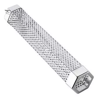 Puntos Нержавеющая сталь Шестигранная печь для гриля мяса Гриль для щепы Коптильня Трубка Коробка серебряный