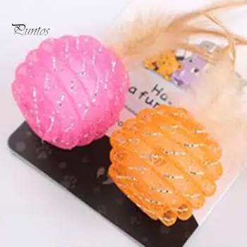 Puntos Pet 2Pcs Cat Kitten Feather Cloth Line Tube Balls Bite-resistant Scratch Toys 2p Tube Ball with Feather
