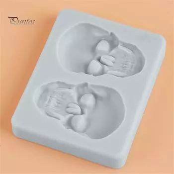 Puntos силиконовая 2 сетки Хэллоуин форма черепа форма для торта шоколадная помадка инструмент для выпечки розовый