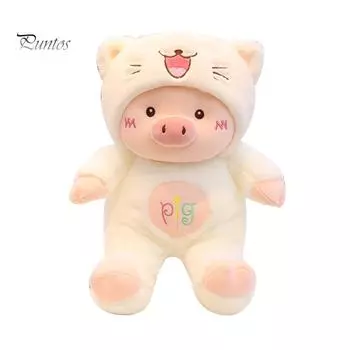 Puntos Смешная свинья Coplay Кошки Медведь Кукла Плюшевая мягкая игрушка Дети День рождения Рождество Подарок 30cm белый