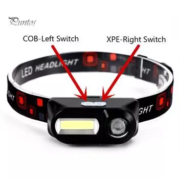 Puntos sport портативный головной убор светодиодный COB налобный фонарь фонарь для походов на открытом воздухе кемпинга one size