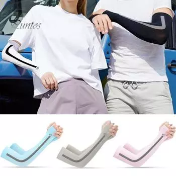 Puntos уличные эластичные унисекс 1 пара нарукавников с высокой устойчивостью к ультрафиолетовому излучению и влагоотводящими защитными рукавами чёрный