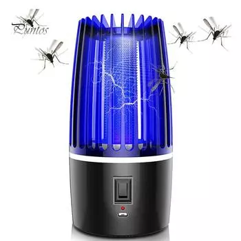 Puntos USB Электрический фотокатализ Немой Комар Насекомые Жук Заппер Ловушка Убийца Светодиодная лампа 4000mAh USB Rechargeable