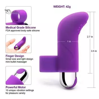 Puntos Женская секс-игрушка G Spot Massager Stick Силиконовый палец Пулевидная форма дилдо Вибратор