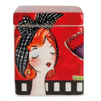 Pupazze [A2247] - Ароматическая керамическая свеча Pupazze красная - 8x6x6 см