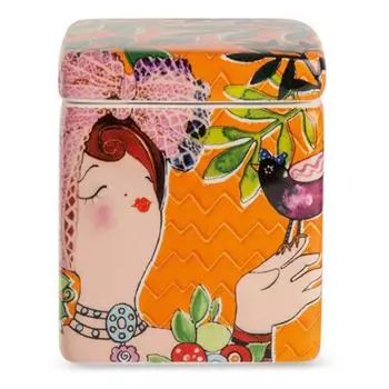 Pupazze [A2252] - Керамическая ароматическая свеча Pupazze оранжевая - 8x6x6 см