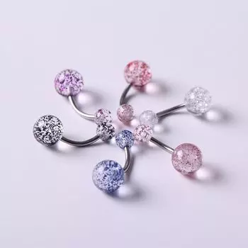 Пупок очаровательный хрустальный шарик для пирсинга стальное акриловое кольцо для пупка кольца для тела женские украшения