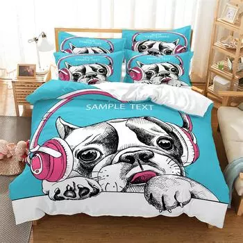 Puppy Bedding Duvet Cover Set 3d Digital Printing Bed Linen Fashion Design Comforter Cover Bedding Sets Bed Set EU single(135x200cm)