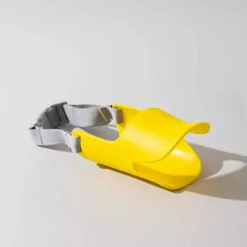 Puppy Dog Anti-Barking Anti-Bark Pet Duckbilled Sleeve Adjustable Anti-Biting Soft Silicone Bark Stopper Mask Pet Supplies Yellow M-Medium (for 4.50 kg-9.00 kg