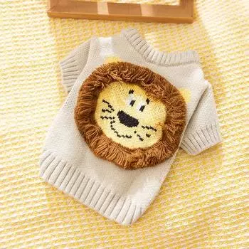 Puppy dog clothes medium and small dog teddy than bear cat knitted warm sweater autumn and winter warm pet clothing S (recommended weight 3-2.5 kg)