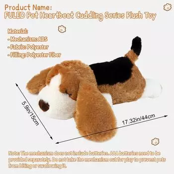 Puppy heartbeat stuffed dog toys. Dog plush for anxiety relief, calming aid and comfort toys for puppy behavior training