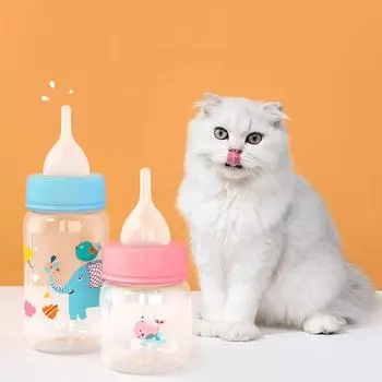 Puppy Kitten Feeding Bottle Feeder Set Cat Dog Bady Nursing Water Milk Feeder Newborn Cat Drink Home Travel 60ml 125ml