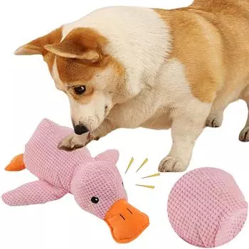 Puppy Molar Chew Toy Dog Calming Toy Cute Stuffed Duck Squeaky Pet Training Toy Dog Accessories S