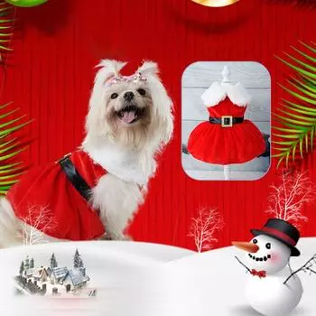 Puppy Santa Small Dogs Photography Dress Up Dog Dresses Dogs Clothes Cosplay Christmas Supplies S-B