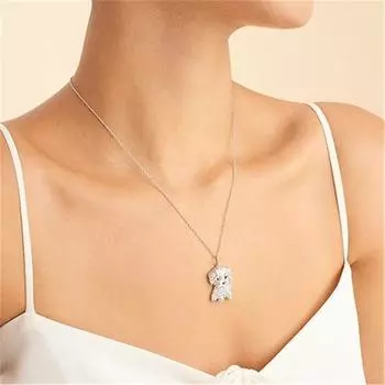 Puppy Schnauzer Pendant Necklace Cute Collar Chain Kawaii Fashion Necklace Gifts style 1