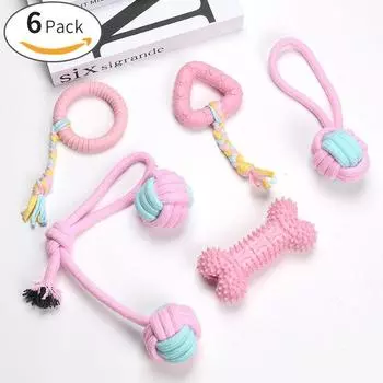 Puppy Toy Bends and Hitches Molar Puppy Poodle Relieving Stuffy Small and Medium Woven Dog Pet Supplies Puzzle Interaction No. 2 6-piece set