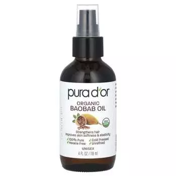 Pura D or, Органическое масло баобаба, 4 жидких унции (118 мл)